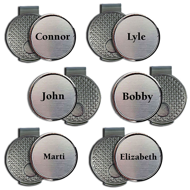 Individually Personalized Ball Marker and Hat Clip Sets