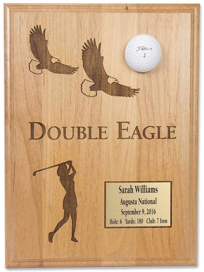 Ladies Double Eagle 9x12 Laser Etched Plaque