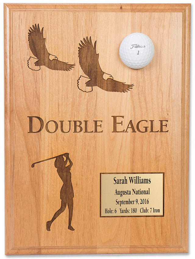 Ladies Double Eagle 9x12 Laser Etched Plaque