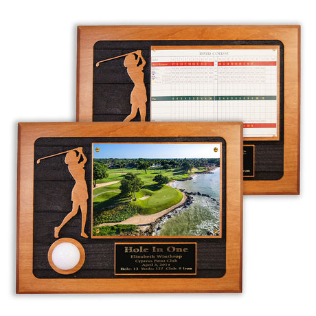 Ladies Hole-In-One Sandcarved Photo/Scorecard Plaque