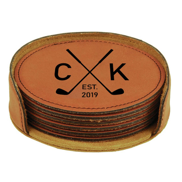 Leatherette Coaster Set