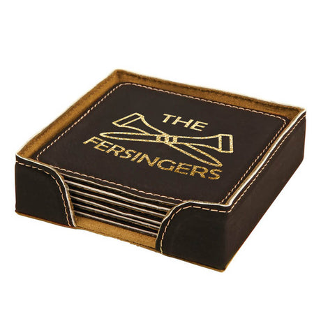 Leatherette Coaster Set