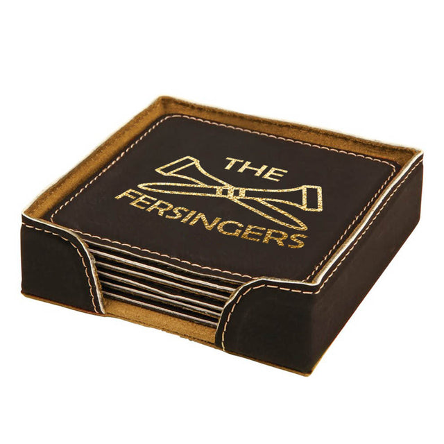 Leatherette Coaster Set
