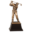 Male Swinging Bronze Finish Resin Golf Trophy