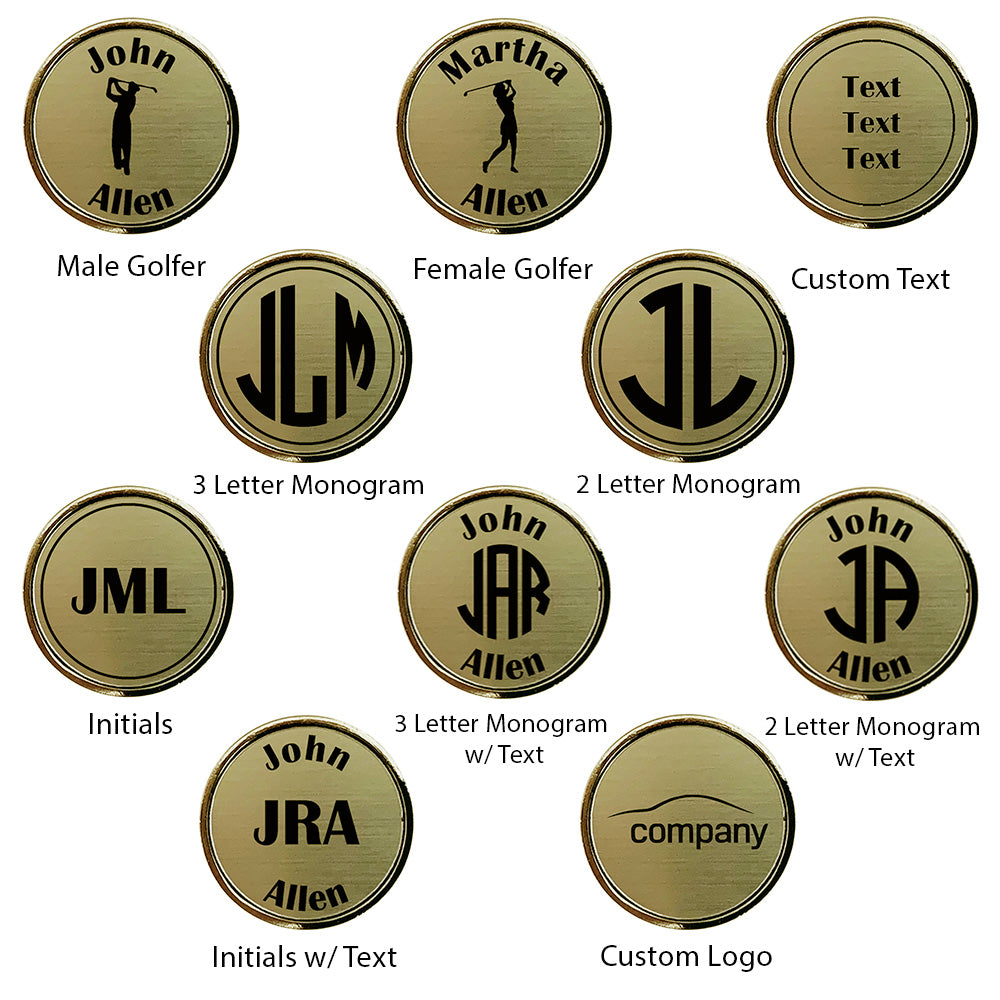 Deluxe Personalized Divot Tool / Hat Clip Golf Ball Marker Set