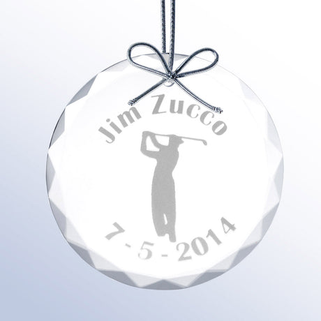 Hole-In-One Glass Holiday Ornament -- Male