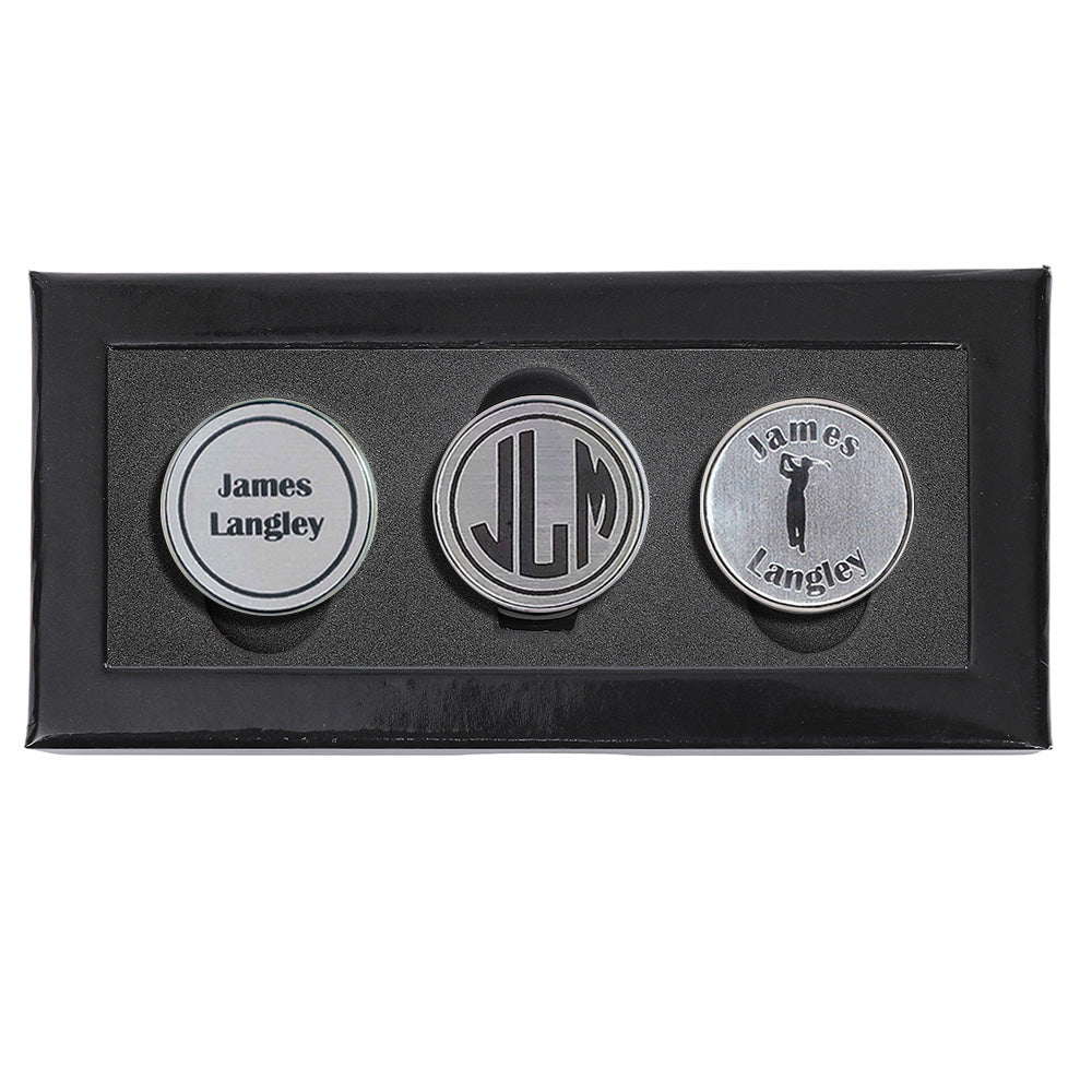 Personalized Hat Clip Golf Ball Marker Set
