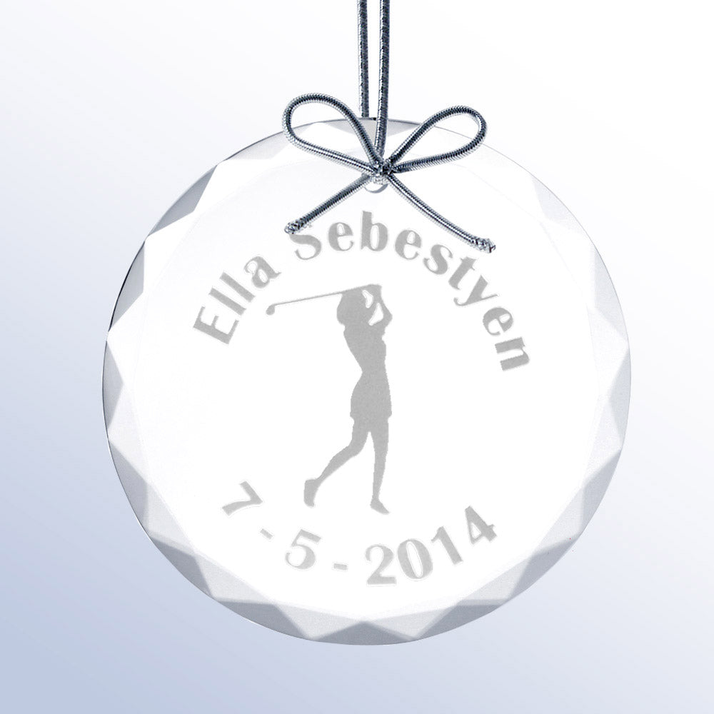 Hole-In-One Glass Holiday Ornament -- Female