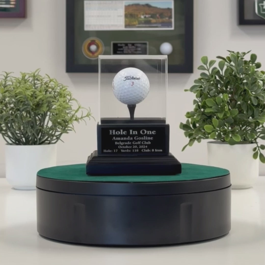 Acrylic Hole In One Display with Wood Base