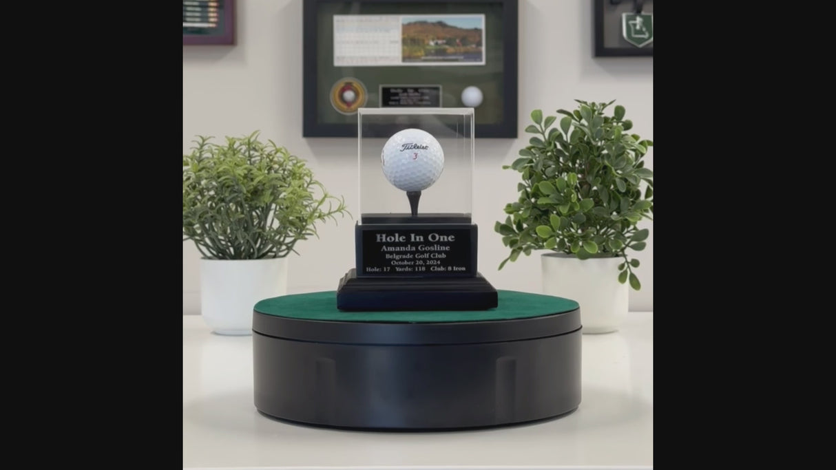 Acrylic Hole In One Display with Wood Base