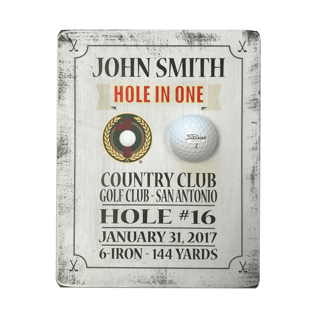 Rustic Hole-In-One Award