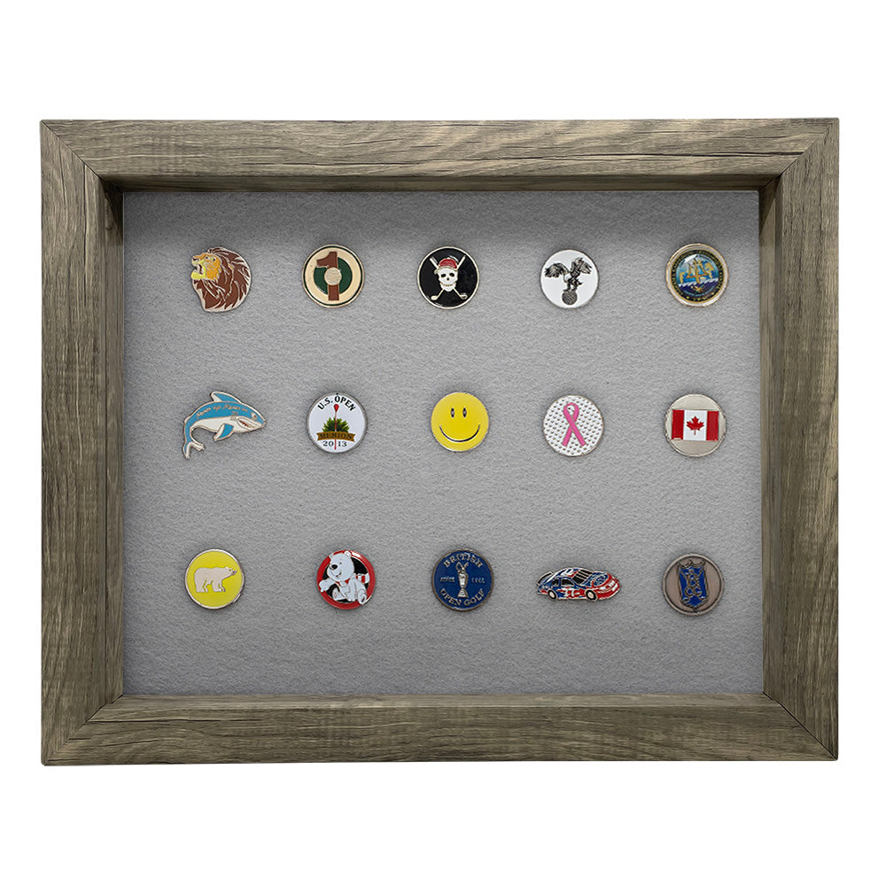 Shadow Box Ball Marker Display -- Gray/Gray