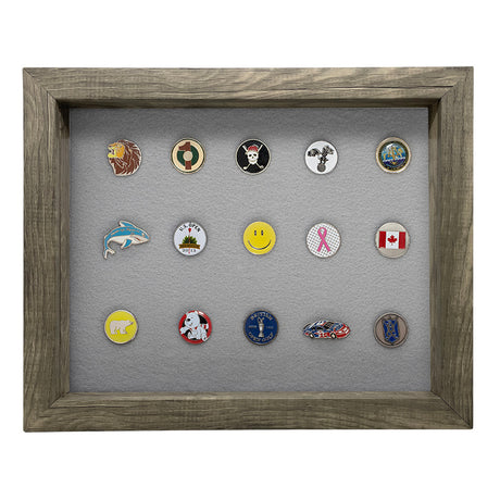 Shadow Box Ball Marker Display -- Gray/Gray
