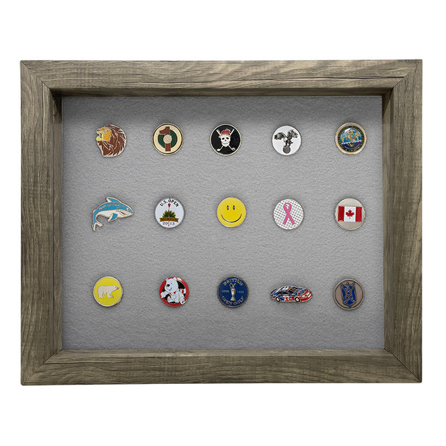 Shadow Box Ball Marker Display -- Gray/Gray