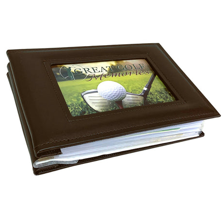 Small Golf Scorecard and Photo Album -- Brown