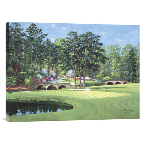 "The 11th At Augusta-White Dogwood" Wrapped Canvas