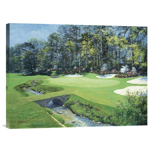 "The 13th At Augusta-Azalea" Wrapped Canvas
