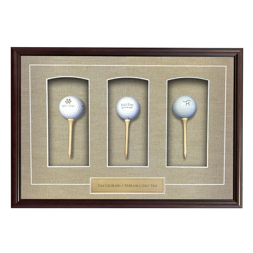 Three Ball and Tee Shadow Box