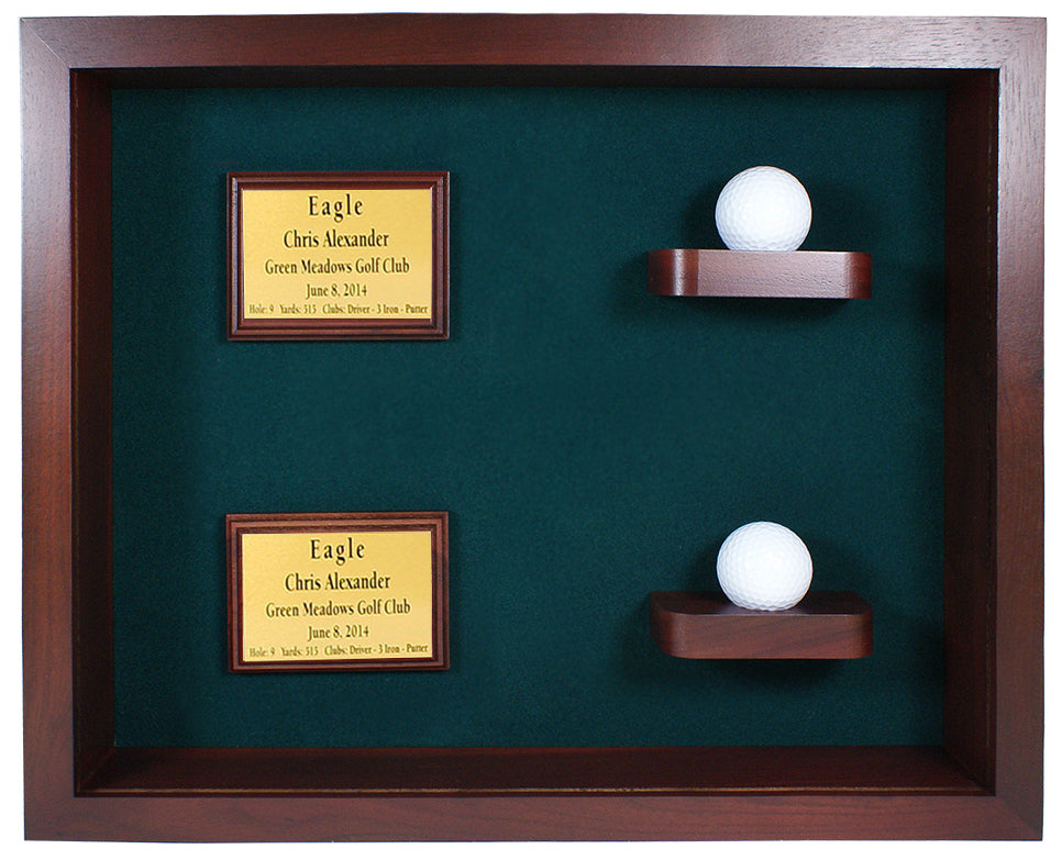 Two Balls and Plaques Shadowbox Display