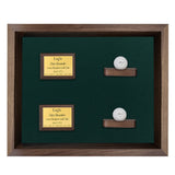Two Balls and Plaques Shadowbox Display-Cherry -- Walnut